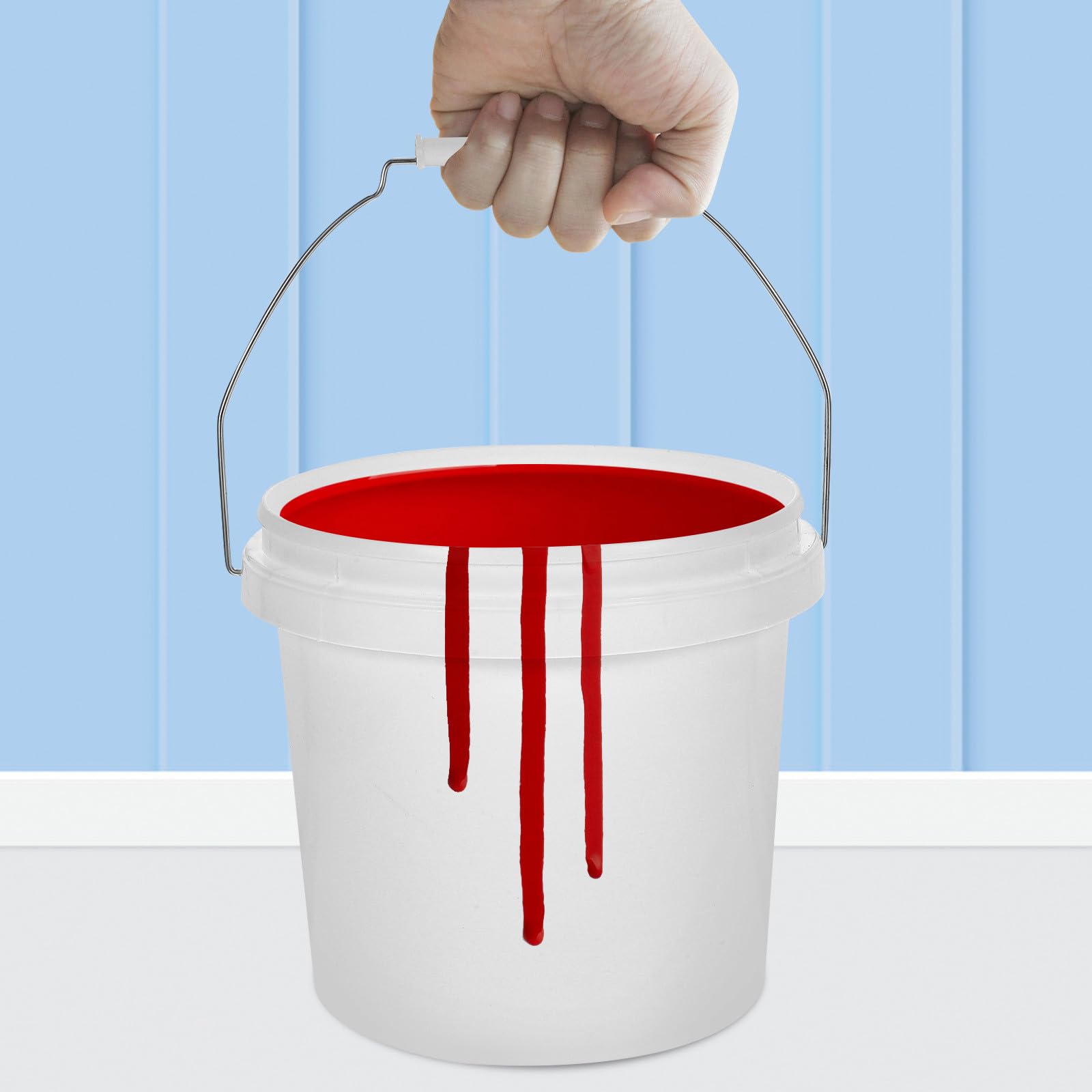 Seau de Peinture Hermétique et Couvercle Étanche en Hdpe 10l Blanc avec Poignée Robuste pour Stockage et Usage Professionnel