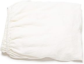 LinenMe Off White Washed Bed Linen Fitted Sheet, DOUBLE (135 x 190 x 20 cm)