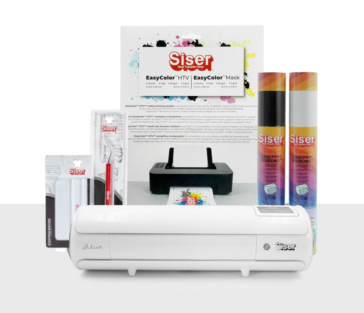 Siser Multicoloured Juliet® Starter Pack - Includes The Juliet High Definition Cutting Plotter, As Well As Thermo-Transferable Cutting And Printable Films, Stickers, And Accessories