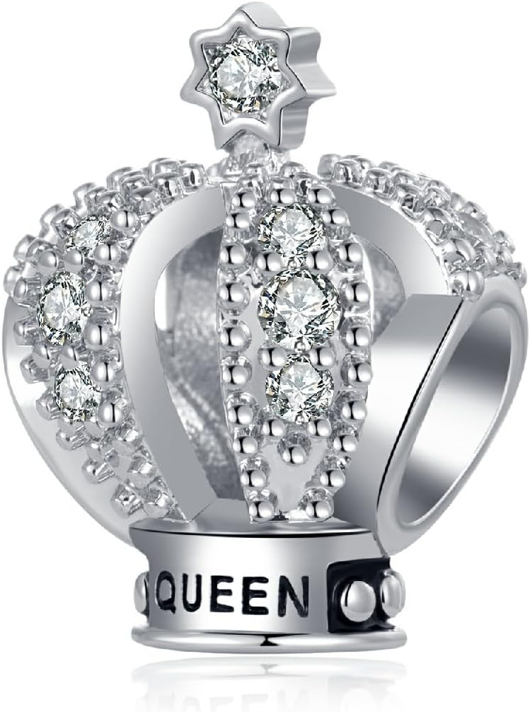 Princess Queen Crown Charm Compatible With Pandora Bracelets Jewelry Birthday Gifts for Mother Girlfriend Daughter Her Women