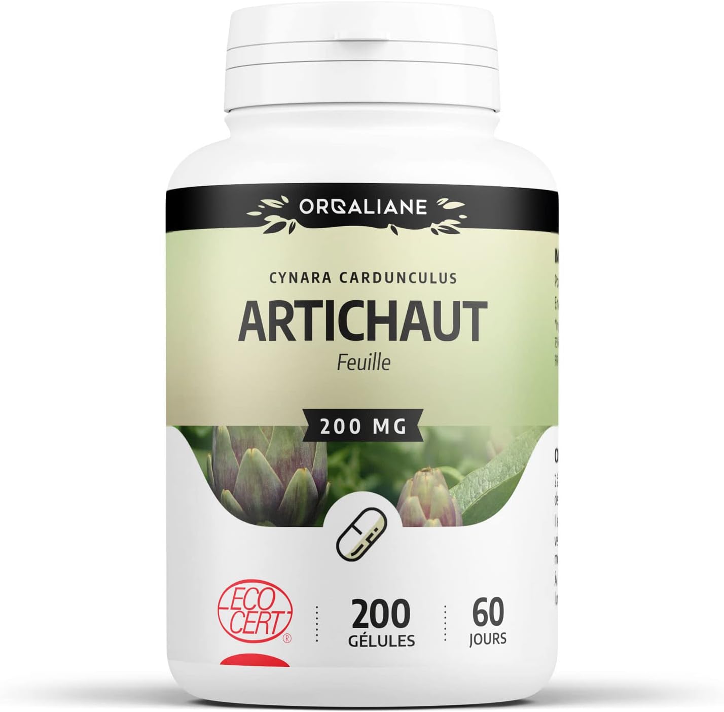 Artichoke 200 mg | 200 capsules | Ecocert certified | Origin France | Cynara cardunculus Artichoke 200 mg | 200 capsules | Ecocert certified | Origin France | Cynara cardunculus
