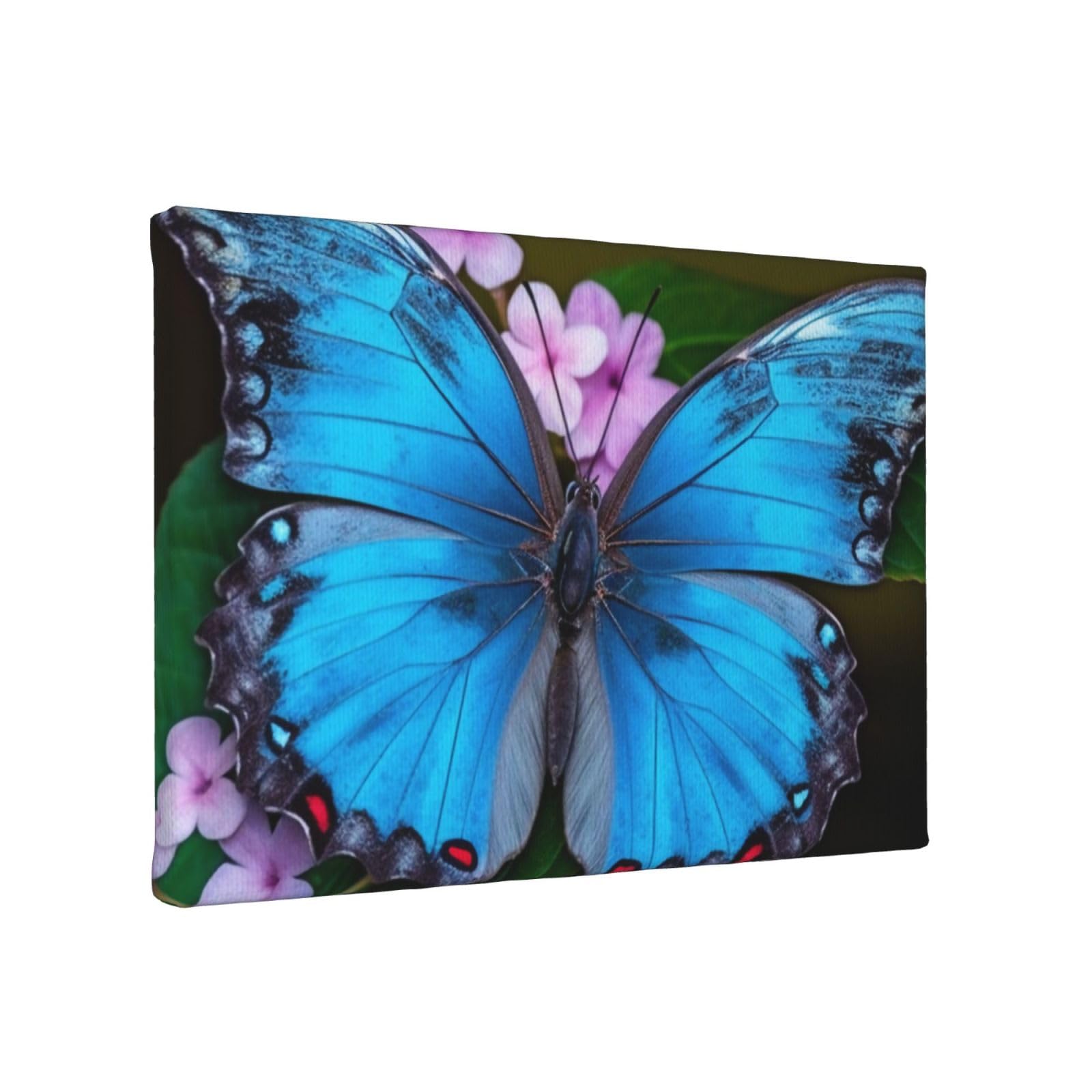 YKLJG Beautiful butterfly Printed Wall Art Canvas Painting 30x20 CM Wooden Framed Picture Painting Artwork Prints for Bedroom Kitchen Home Office Decor