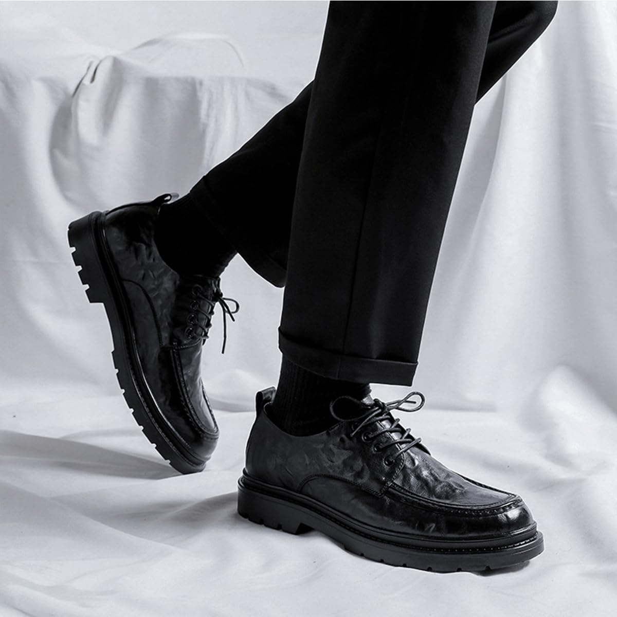 Scarpe Oxford da Uomo con Plateau Business Classic Eleganti | Scarpe Formali Stringate Matrimonio per L'Ufficio l'uso Quotidiano