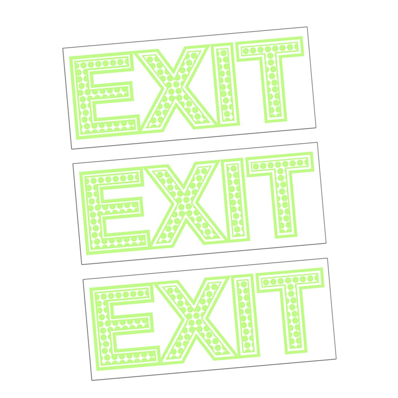HOLIDYOYO Pack Emergency Exit Glow Sign Peel Stick Exit Glow Sticker for Safety Direction Indicator Sticker Floor Guide Hospital Mall Use
