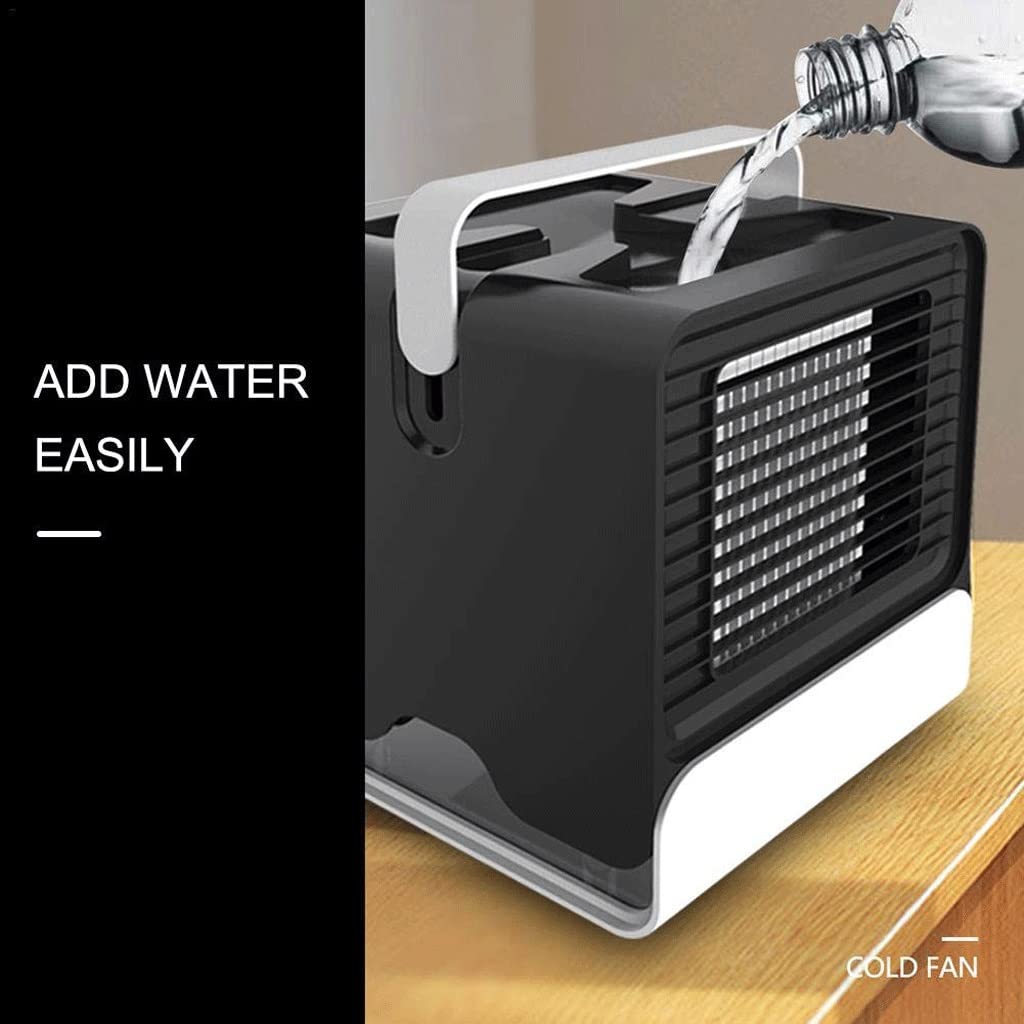 Klimatyzator osobisty, 4 w 1 Mini USB Osobista chłodnica powietrza, nawilżacz, oczyszczacz, wentylator biurkowy z 3 prędkościami do domowego biura (kolor: czarny)