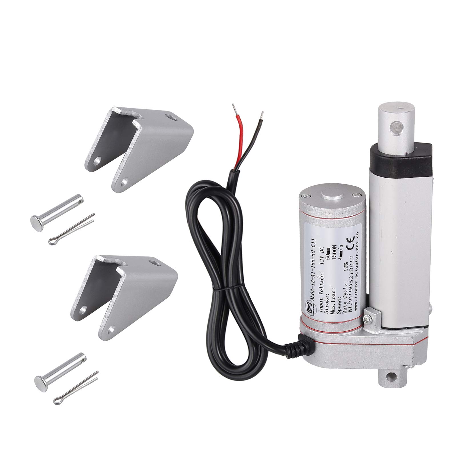 AUTOUTLET Actuador Lineal DC 12V 1500N 50mm Motor Eléctrico para Abridor de Puerta de Coche RV