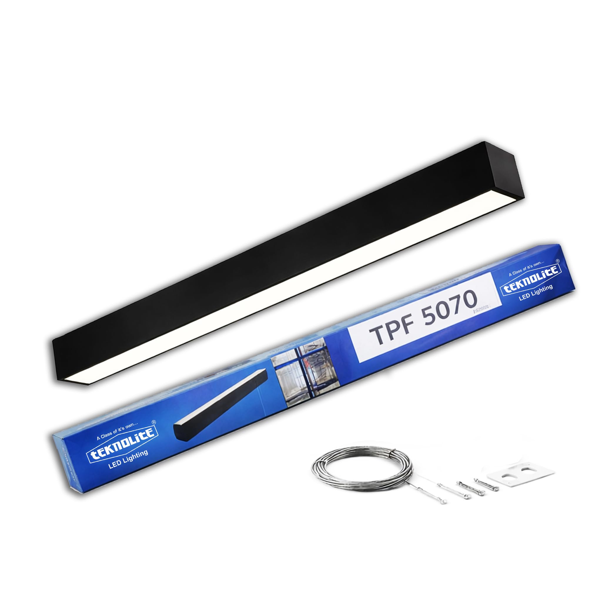 teknolite TPF 40W 4FT LED Profile Hanging Linear Light | 3-in-1 Color (Warm/Natural/Cool White) | Black Aluminium Body | Linear Light for Office, Home, Showroom | Adjustable Wire | Pack of 1-image-33