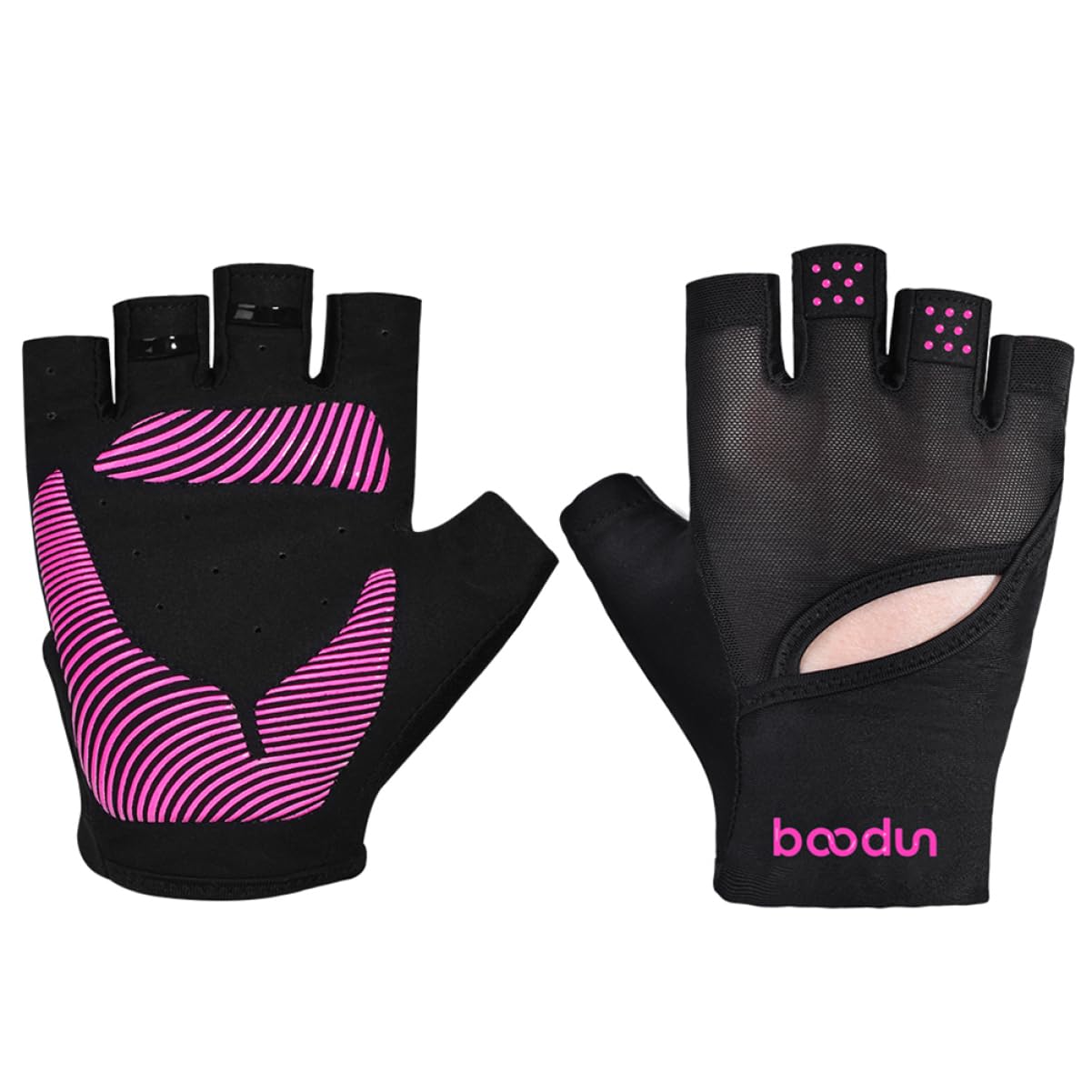 INOOMP 2pièces De Fitness Antidérapants Demi-Doigts pour Homme Et Femme Idéaux pour Yoga Le Cyclisme Noir Rose