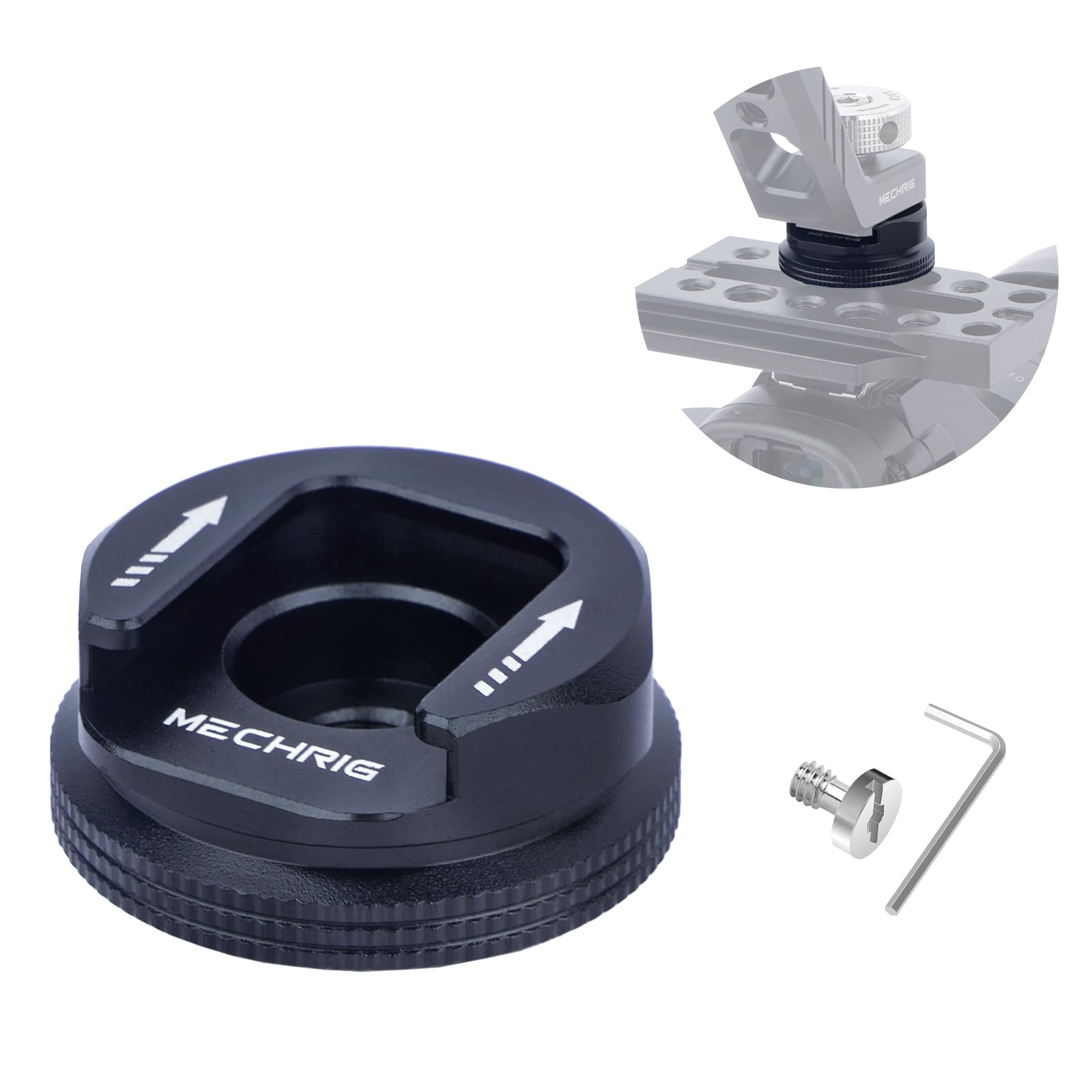 Mechrig Cold Shoe Mount Adapter with 1/4"-20 Thread, Universal Aluminum Camera Accessory for Microphone, LED Light, Monitor – 30×13.5mm, 19.5g,