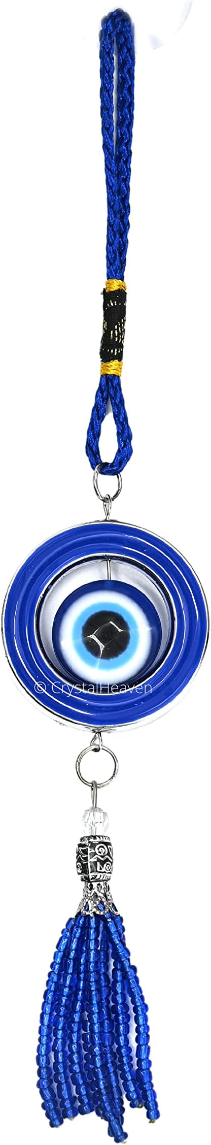 - Crystal Heaven Plastic Evil Eye Hanging For Home, Nazar Battu For Home Entrance Diwali Door Hanging Gift- Evil Eye For Car Hanging (8 Inch, Blue Evil Eye)
