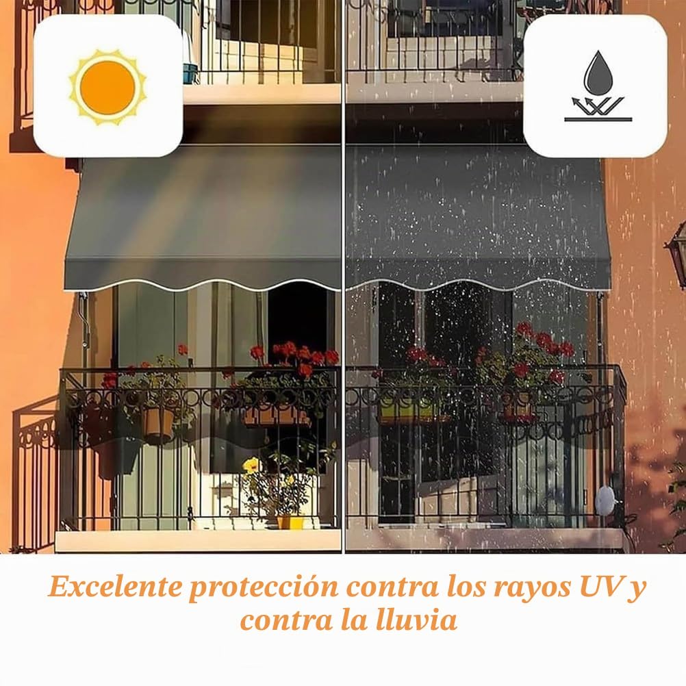 Lona para toldo Exterior, Tela de Repuesto para toldo, Tela Impermeable Ripstop, poliéster 320 g, Estructura no incluida,Camel,(10x8.2ft) 3x2.5m
