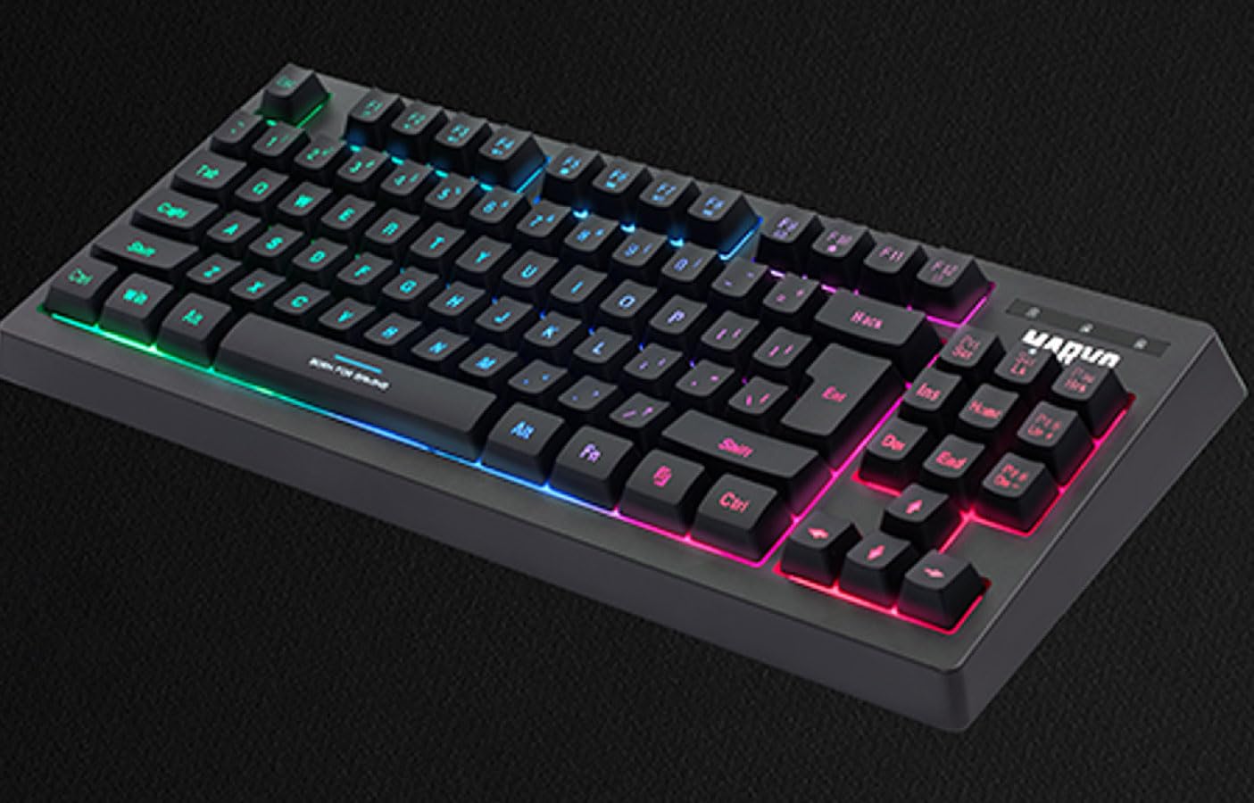 Marvo K607 przewodowa 87 klawiszy, 3-kolorowe podświetlenie LED, pełna ochrona przed duchem, kompaktowa konstrukcja TKL układ membranowa klawiatura do gier, czarna