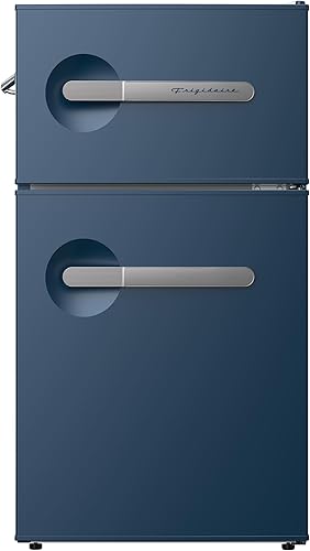 Frigidaire, Refrigerador compacto de 3.1 pies cúbicos de la serie Retro de 2 puertas, abrebotellas lateral integrado, azul