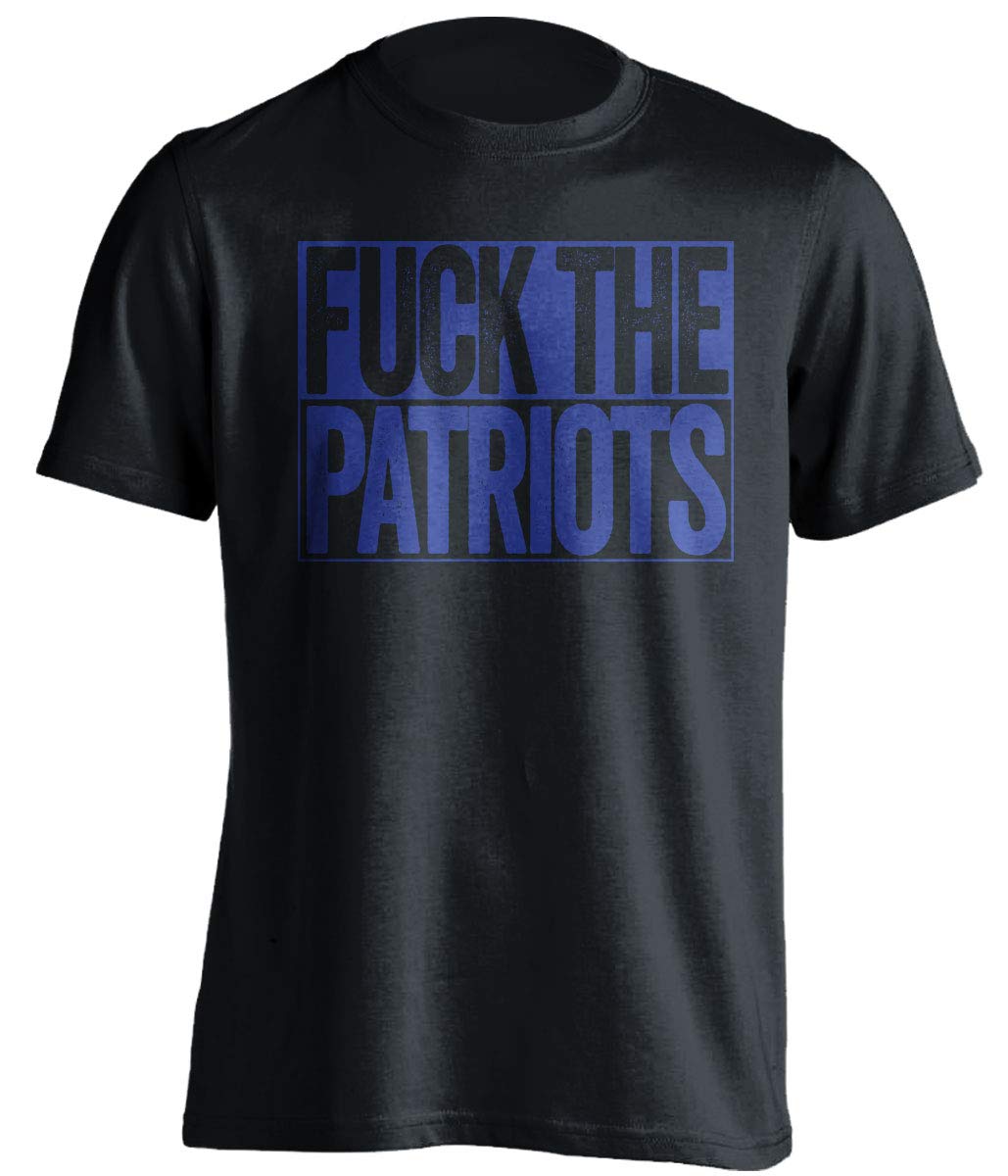 Fuck The Patriots - Funny Smack Talk Shirt - Blue and White Version - Censored Box Design - Death Ray Prints