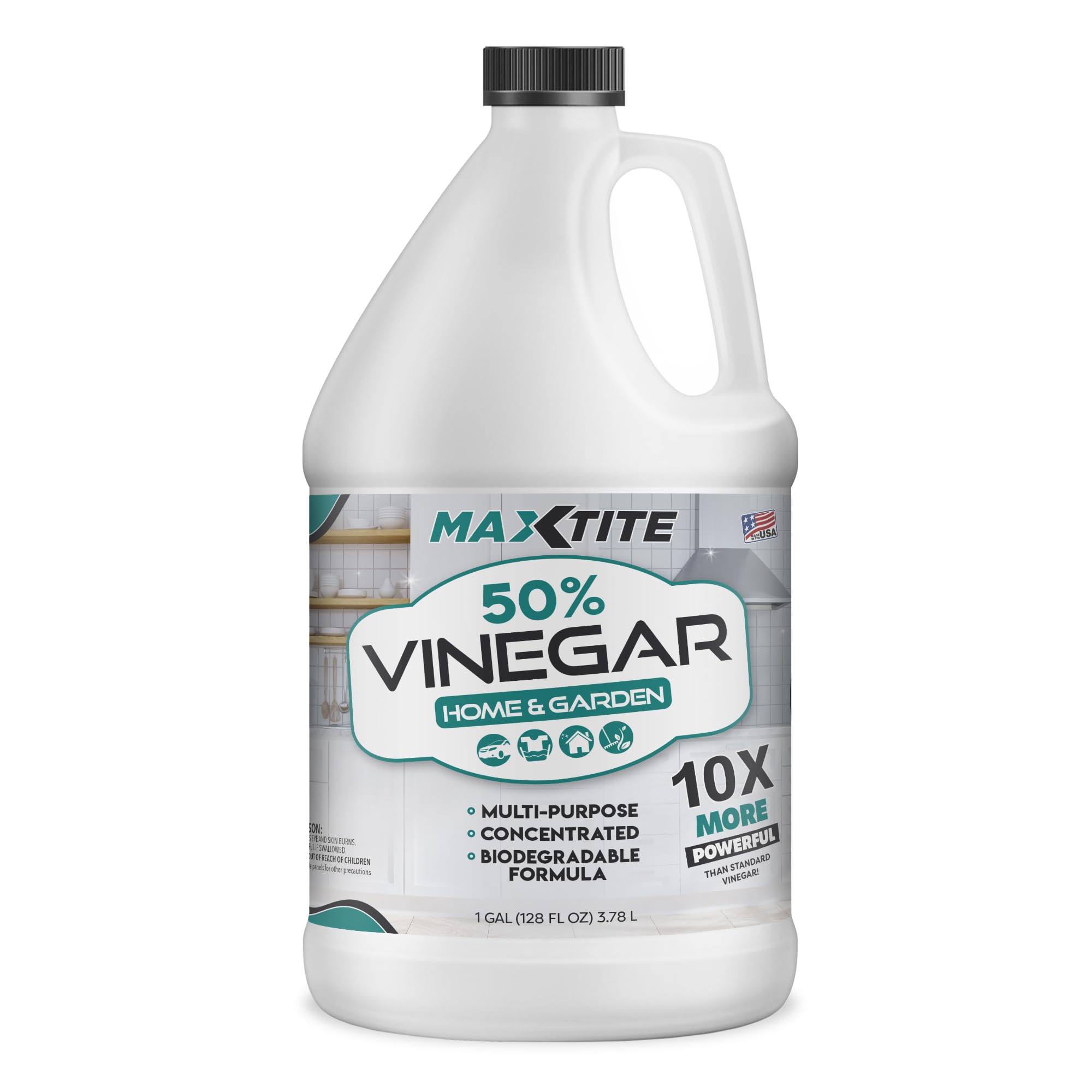 MAXTITE High-Strength 50% Pure Concentrated Vinegar for Home & Garden Cleaning 10x Power Vinegar (1 Gallon)