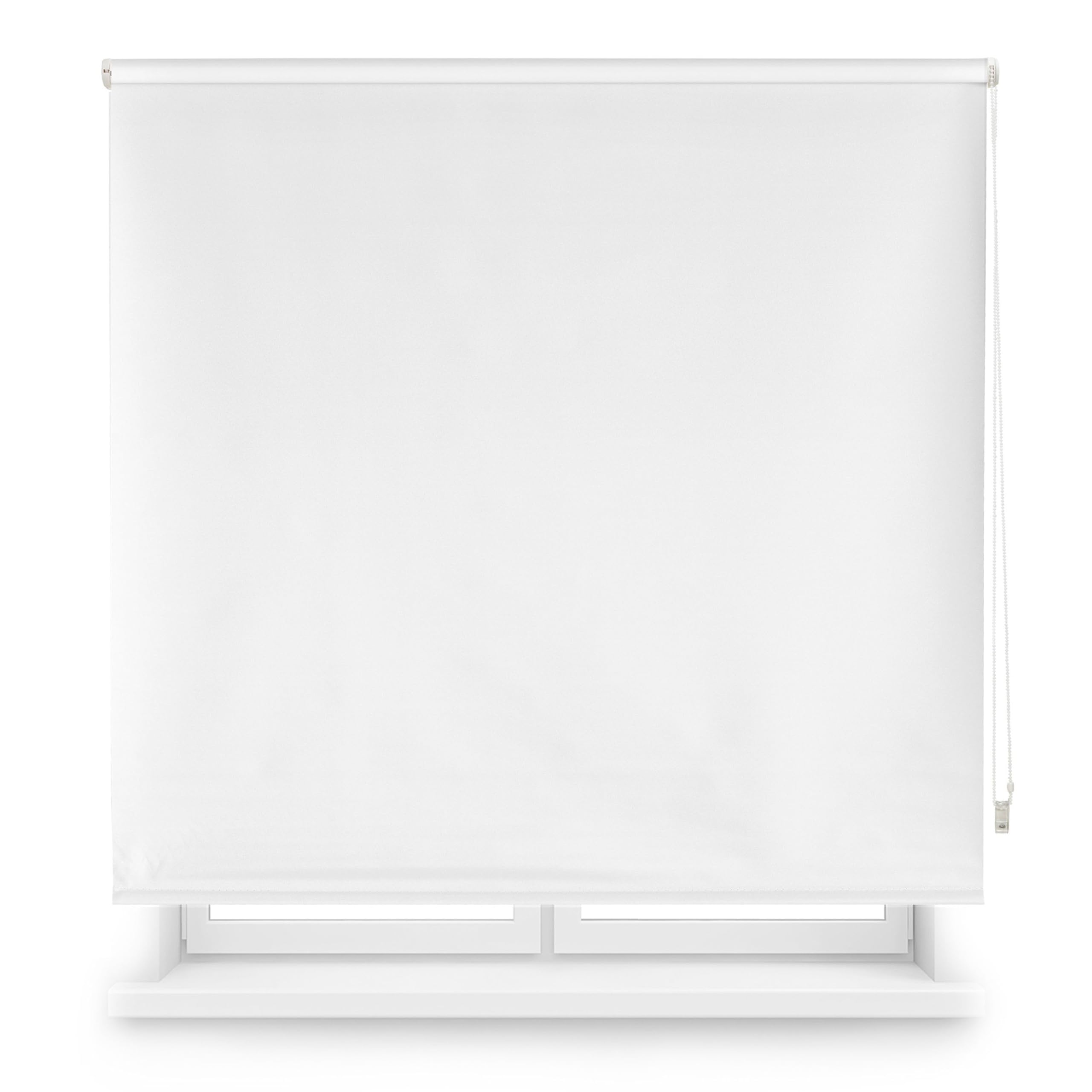 Blindecor Custom Blackout Blind | Off White | 120 x 230 cm (Width x Height) Fabric Size 117 x 225 cm | Blackout Roller Blinds for Windows