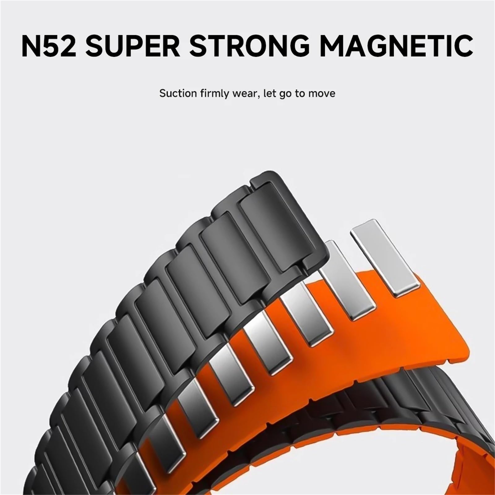 JDIME Cinturino magnetico in silicone per Galaxy Watch 7 Ultra 47mm Bracciale con cinturino ad anello per Galaxy Watch Ultra 47MM Nessun gap cinturino rapido