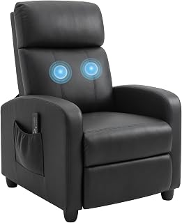 HOMCOM Massagesessel mit Liegefunktion, Relaxsessel mit Massagefunktion, Fernsehsessel mit Fernbedienung, Massagesofa mit Rückenlehne, elektrisch, Schwarz