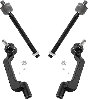 WEDOAUTO 4Pcs Suspension Kit Front Outer Inner Tie Rods End Links Driver Passenger Fit For Chrysler 300 2011-2014 3.6L 5.7L, For Dodge Charger 2011-2018 AWD 5.7L Replace# EV800960 ES800956 ES800957