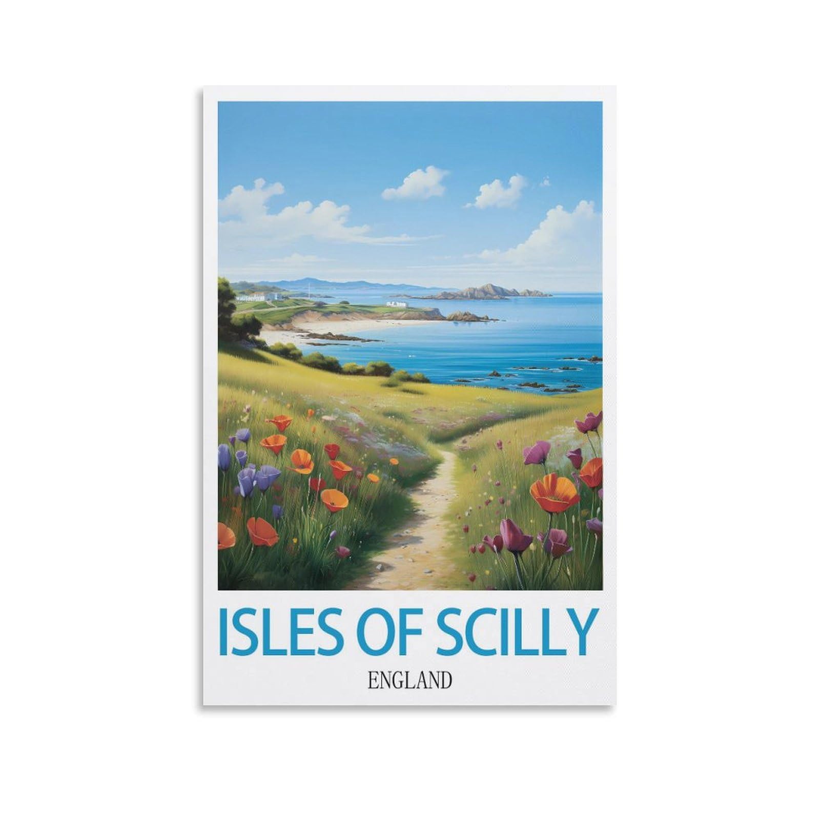 Metal Tin Sign Plaque Poster,Isles of Scilly England,Vintage Plaques Poster Plaque Decor Retro Posters Gallery Wall Art Print 15x30cm