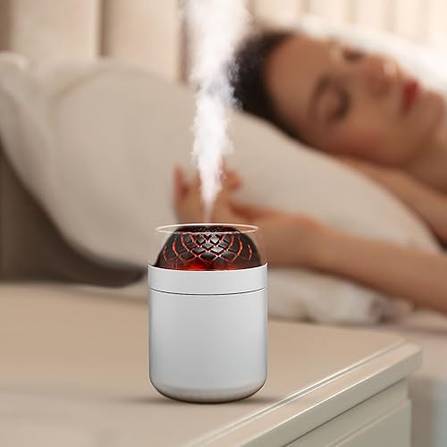 Miniatura 9 de TEHAUX Portable Humidifier with Built LED Light Quiet Desk Diffuser for Office Bedroom Car Aromatherapy Adjustable Mist Modes Usb-powered Nightstand