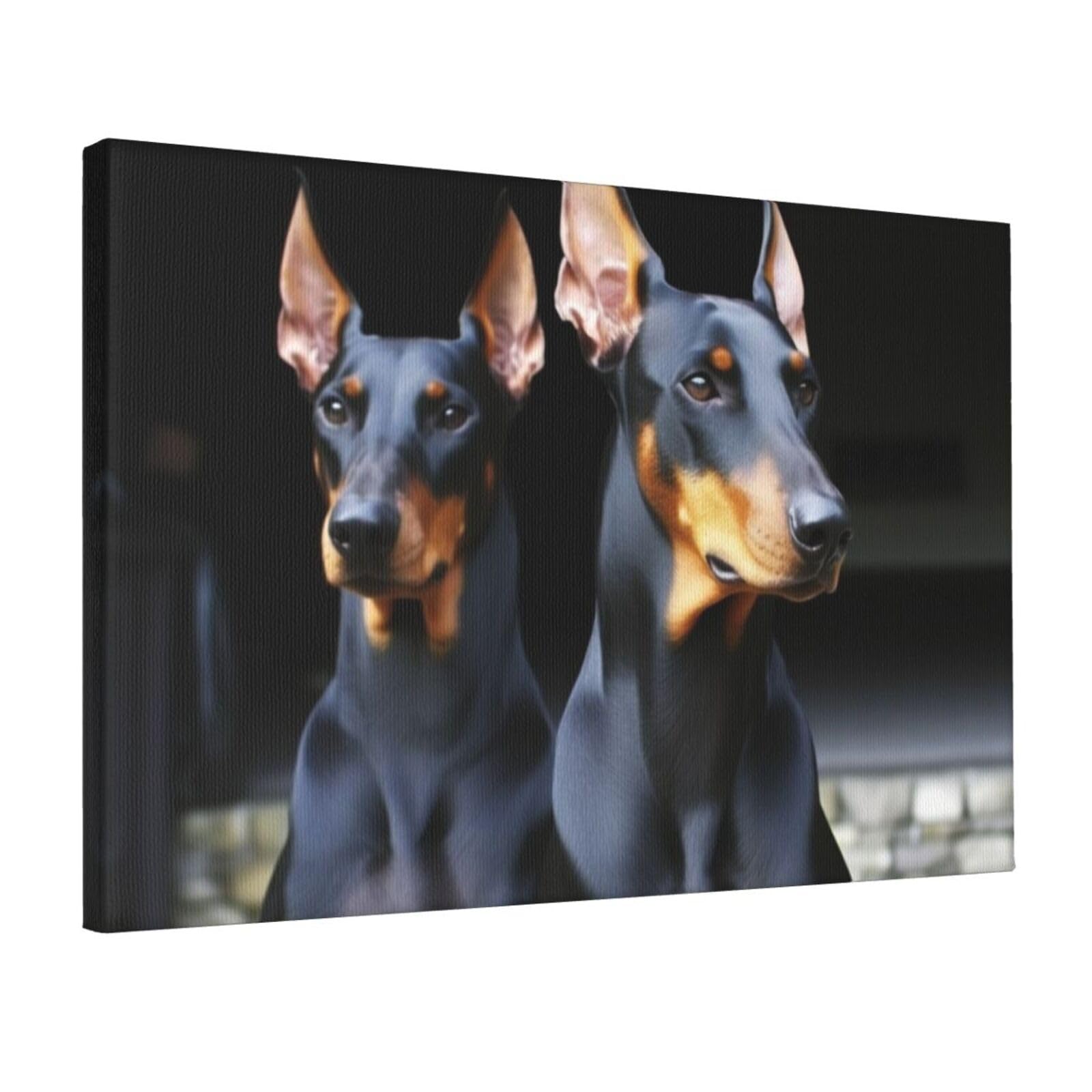KLOPH doberman Canvas Wall Art for Living Room 12"x18" Modern Artwork Painting for Bathroom Hanging Canvas Prints Aesthetic Wallart for Bedroom Kitchen Office Wall Decor