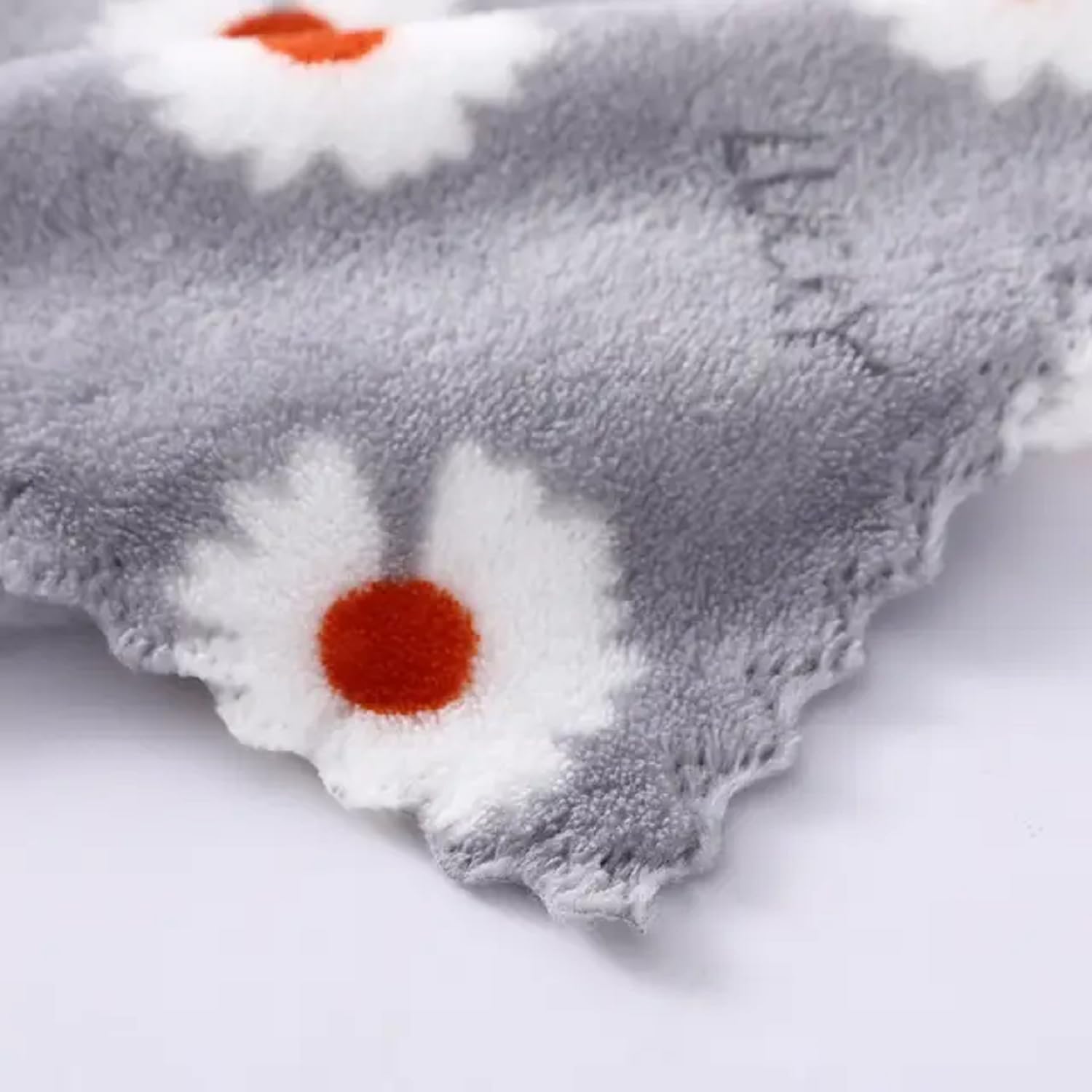 THE BANDUNIES Kids Microfiber Handkerchief, Soft and Super Absorbent, 25 x 25 cm, Small Size, White Flower Print hankie 2