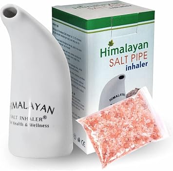 Healthy Living Original Himalayan Salt Inhaler with Natural Himalayan Pink Crystal Salt 200g -Handheld and Portable - Lavender