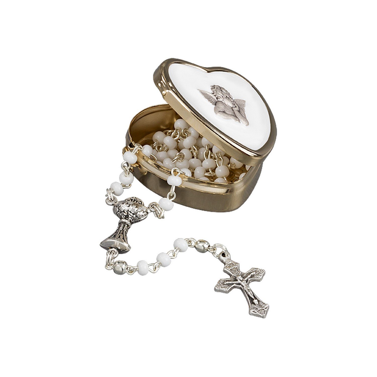 à la première sainte communion un chapelet catholique zierlicher au cœur dorées döschen, Raphael ange