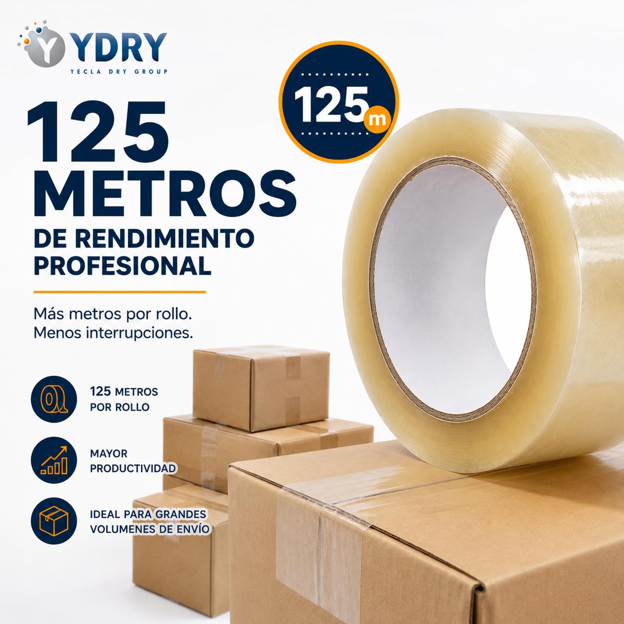 Cinta adhesiva - embalar Transparente 48 mm x 125 m | 36 unidades Total
