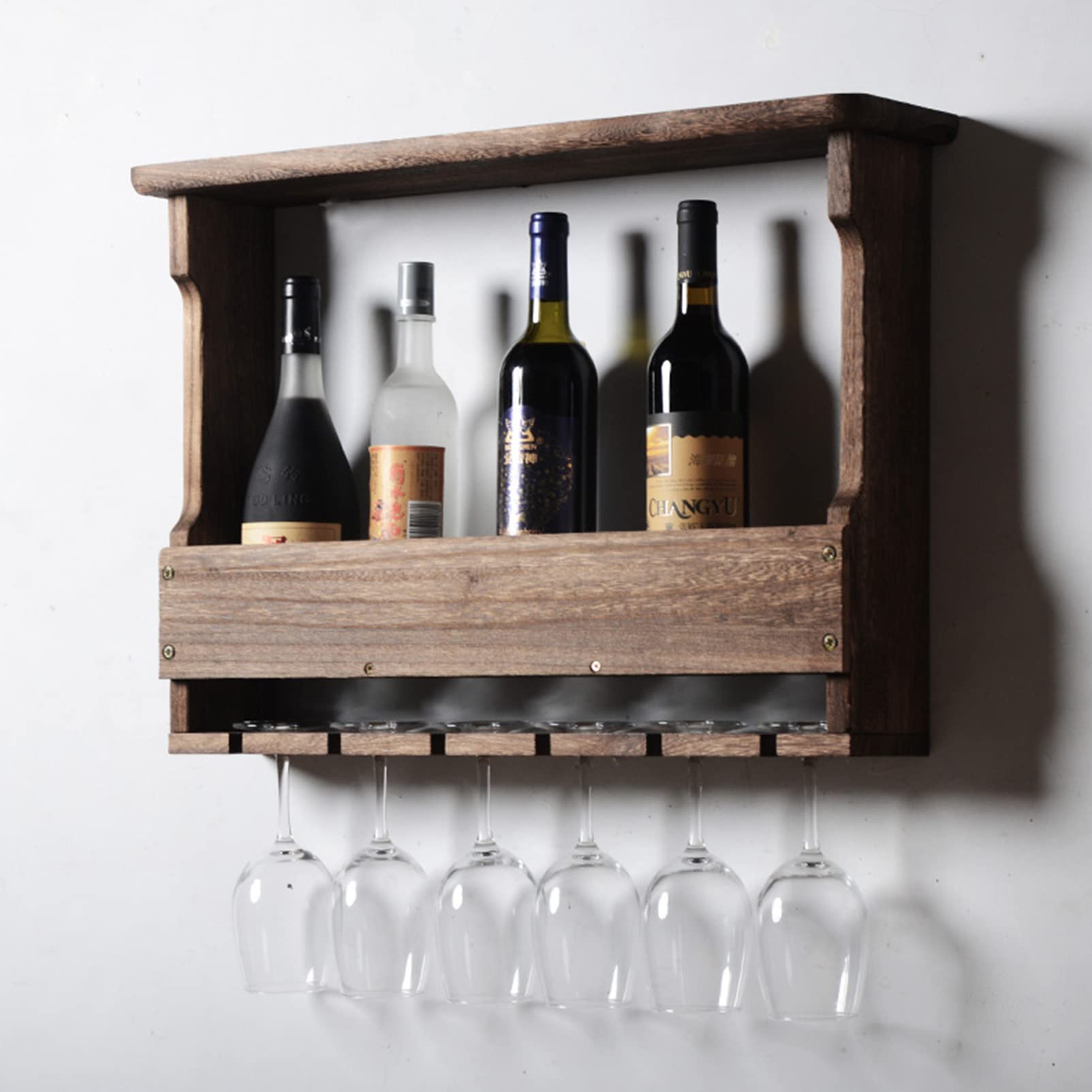 Portabottiglie da Parete per agriturismo, portabottiglie in Legno portabottiglie in Vetro per la Decorazione della Parete del Bar della Cucina di casa.