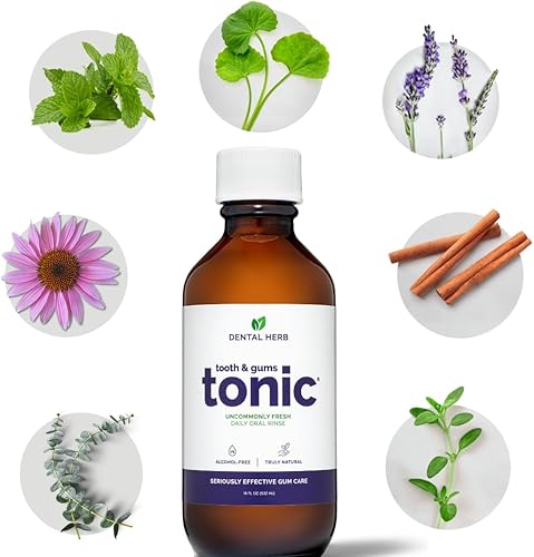 Miniatura 7 de Dental Herb Company - Enjuague bucal tónico de hierbas para dientes y encías con aceites esenciales, enjuague bucal sin alcohol, sin flúor, cuidado