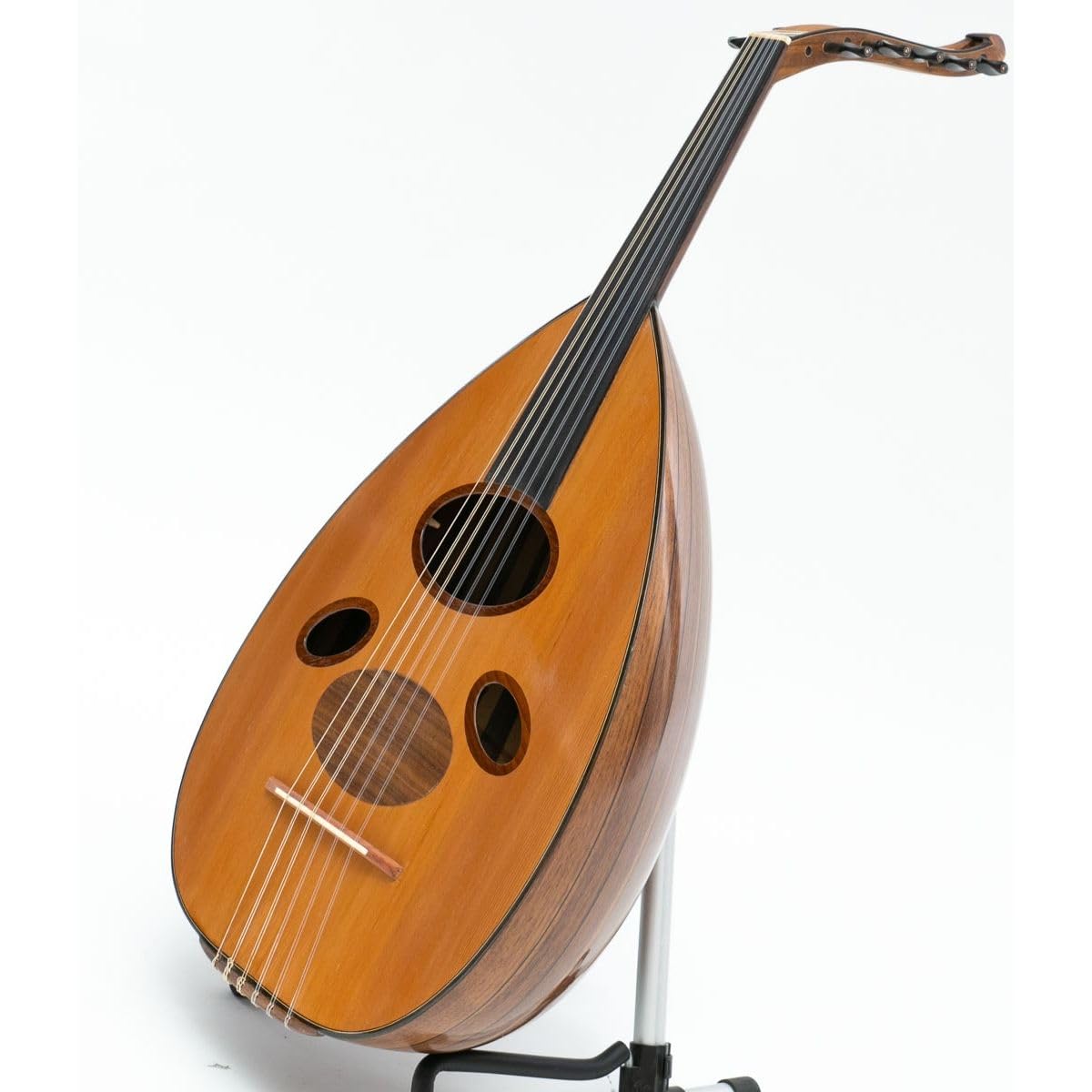 Iraqi Floating Bridge Oud with Cedar top & Selected Walnut wood with Ebony pegs Arabic Oud Soft case & rishas included