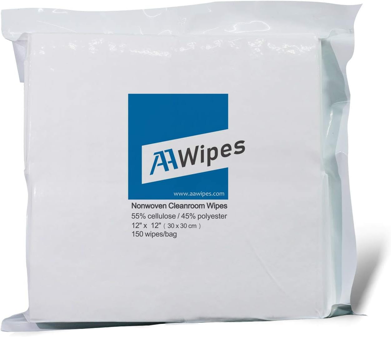Cleanroom Wipes Nonwoven Wipers Cellulose/Polyester Blend (12" x 12" 150PCS) for Lab, Electronics, Pharmaceutical, Printing and Semiconductor Industries (NW06812)