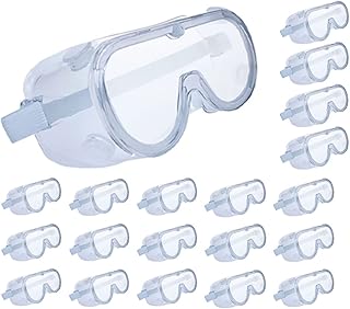 proSPORT 20 Safety Protective Goggles for Eye Protection Cover Over Glasses Splash Resistant Fog Proof Sealed Elastic Strap