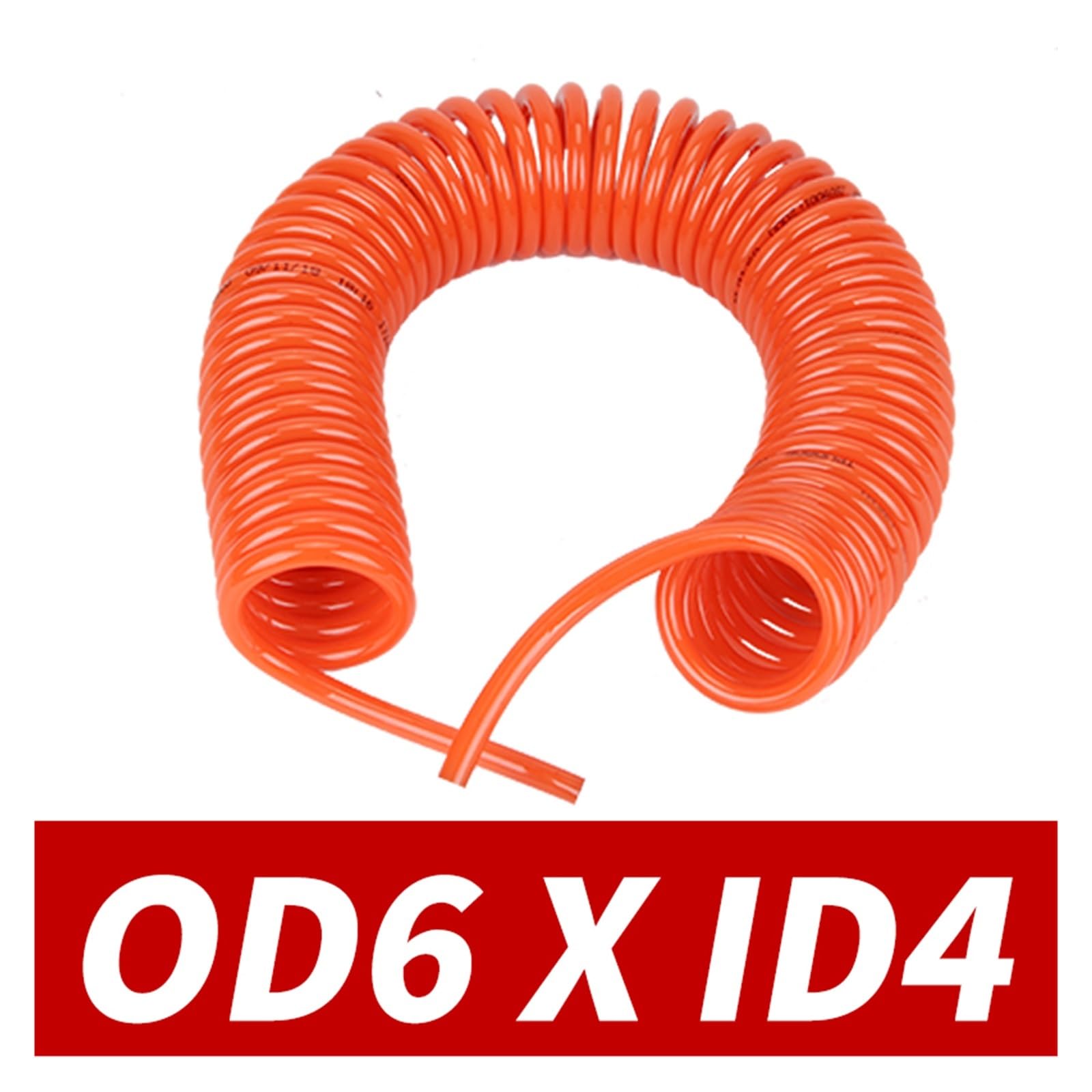Wąż pneumatyczny z rurką PU, Wąż sprężynowy PU pomarańczowy 4x2,5-16x12mm 3-15 metrów(Od6 X Id4,12 Meter)