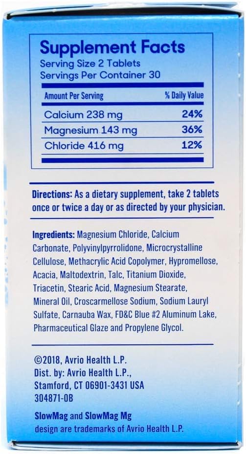Slow Mag Magnesium Chloride and Calcium, 60 Tablets Each (Value Pack of 4)