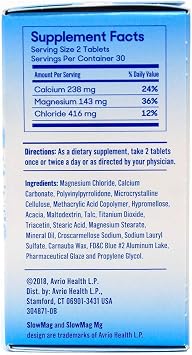 Slow Mag Magnesium Chloride and Calcium, 60 Tablets Each (Value Pack of 4)