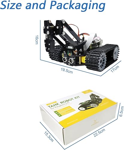 Miniatura 7 de FREENOVE Kit de robot tanque para Raspberry Pi 5 4 B 3 B+ Zero 2 W, chasis de orugas, objetos de agarre, trazado de bolas, seguimiento de línea,
