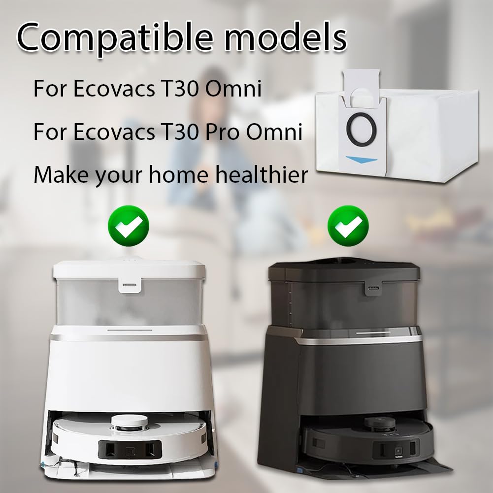 Sacchetti Per Aspirapolvere Ecovacs Deebot T30 Omni - 10 Pezzi, 3L, Antibatterici, A 4 Strati - Foto 5