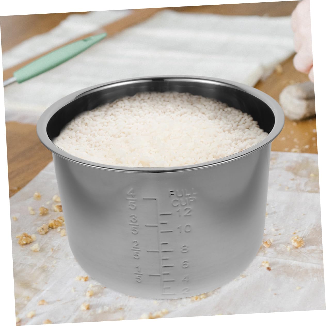 Zerodeko Revestimiento de Olla arrocera reemplazo Olla arrocera Interior con Bol Acero Inoxidable recipientes Cocina Repuesto de Cocina Forro eléctrica Acero Inoxidable 304 Silver