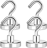 Vista 16 de MIKEDE - Ganchos magnéticos de alta resistencia, imanes negros de tierras raras de neodimio de más de 170LB para refrigerador, con revestimiento