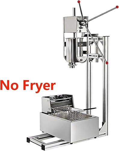 Miniatura 4 de Commercial Churro Maker Machine Manual Churro Filler Stainless Steel Vertical Churro Donut Maker with 3L Fryer Churro Donut Machine with 5pcs