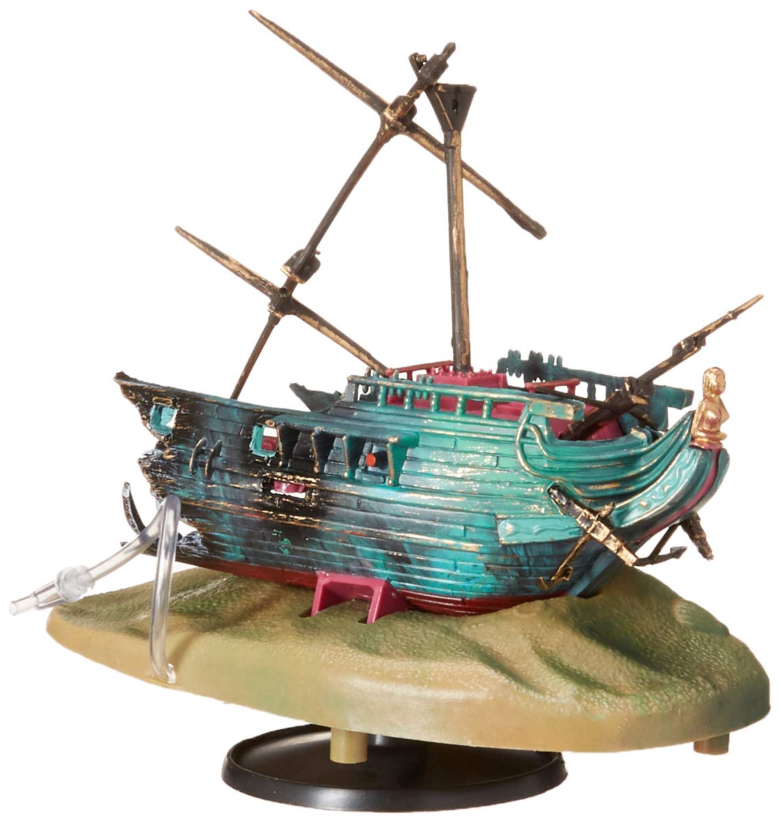 Penn Plax Action-Air Aerating Action Ornament - Rocking Shipwreck - Rocks With A Steady Stream Of Bubbles - Provides Aeration For Your Tank
