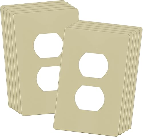 Miniatura 183 de ENERLITES Placa de pared dúplex para toma de receptáculo, cubierta de toma de corriente eléctrica, acabado brillante, tamaño mediano de 1 banda