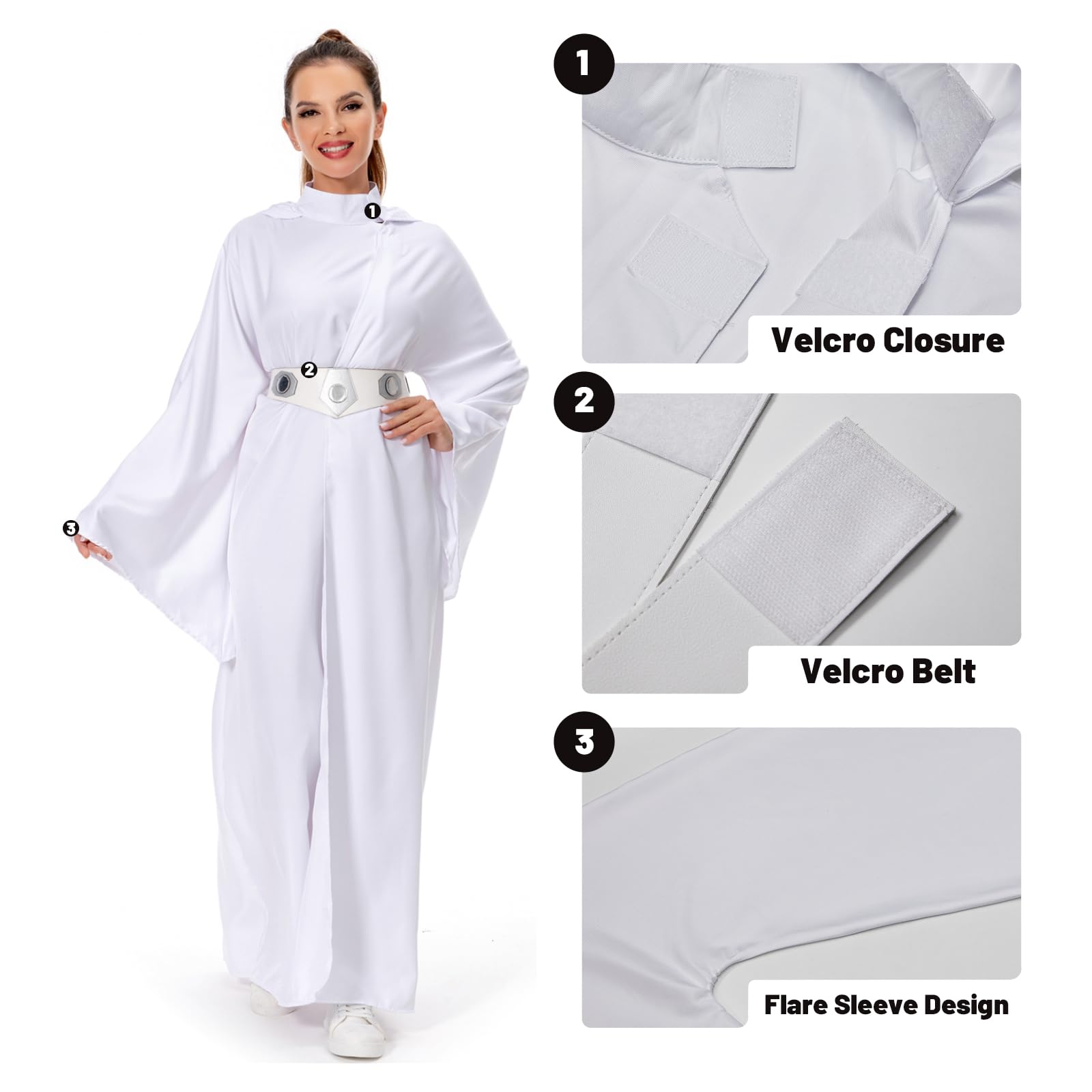Womens Princess Costume Dress Robe Pricess Cosplay Cloak Outfit Halloween Outfits for Adults