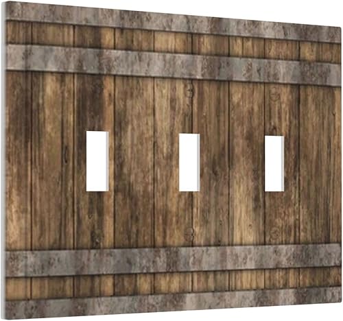 Miniatura 108 de Puerta de castillo de madera de mediados de siglo, estilo griego, cubierta de interruptor de luz de palanca individual, placa decorativa de pared