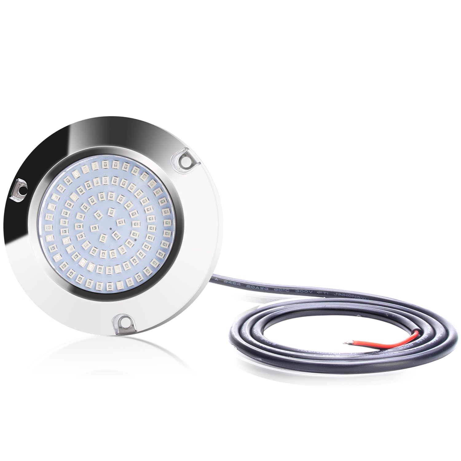 Greluma 2 Pz 90 LED Luci Principali Subacquee, 12/24V Girare Pontoni Marini Luce di Poppa, IP68 Impermeabile Acciaio Inossidabile Luci del Ponte - Luce Blu
