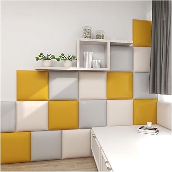 Upholstered Headboard Panels, Peel and Stick Padded Wall Panels,3D Anti-Collision Wall Sticker, Protective Wall Decor for Playroom120x30cm