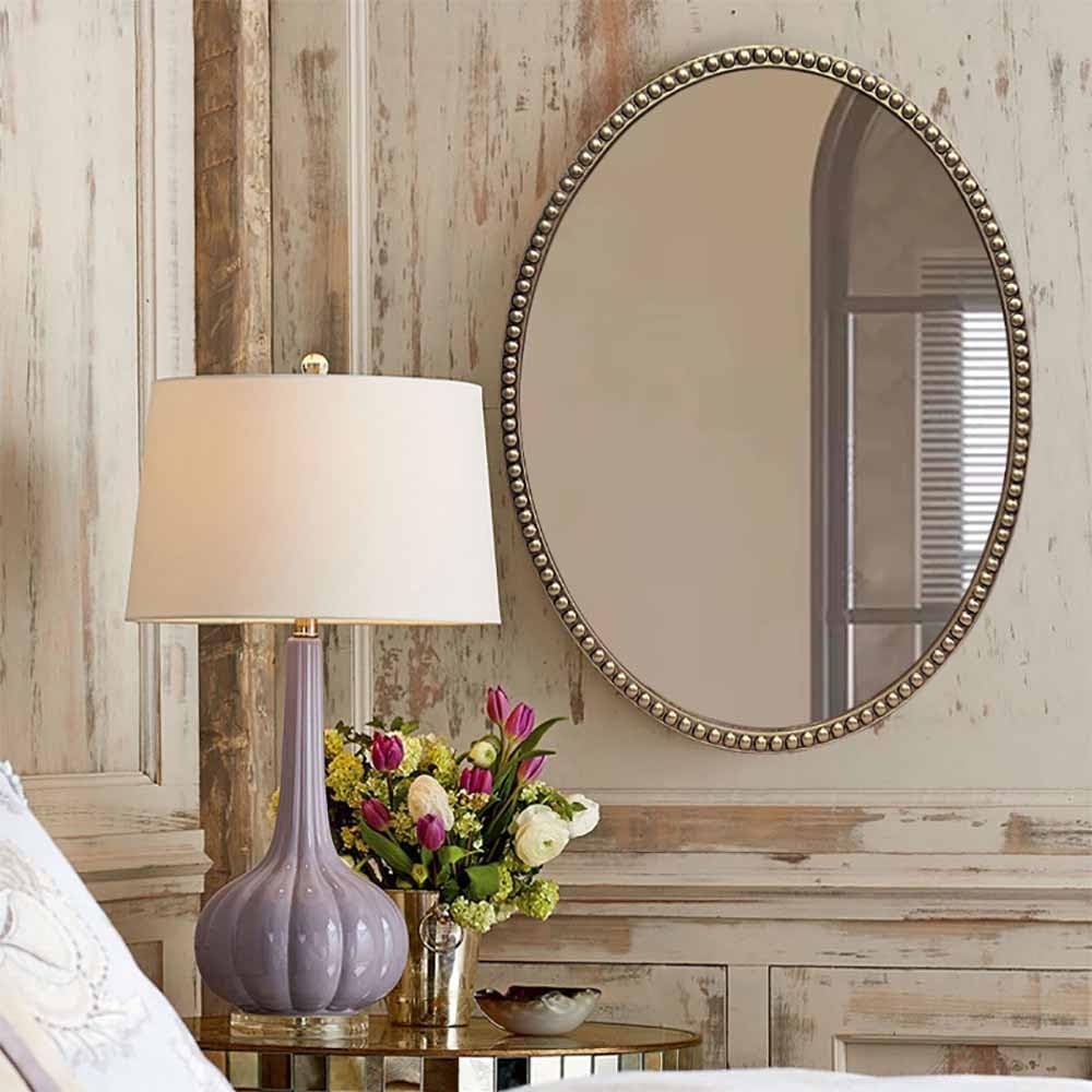 装飾 オーバル 壁掛けミラー アンティーク調 ゴールドフレーム 楽天市場】【最大500円クーポン】 ウォールミラー オーバル 真鍮